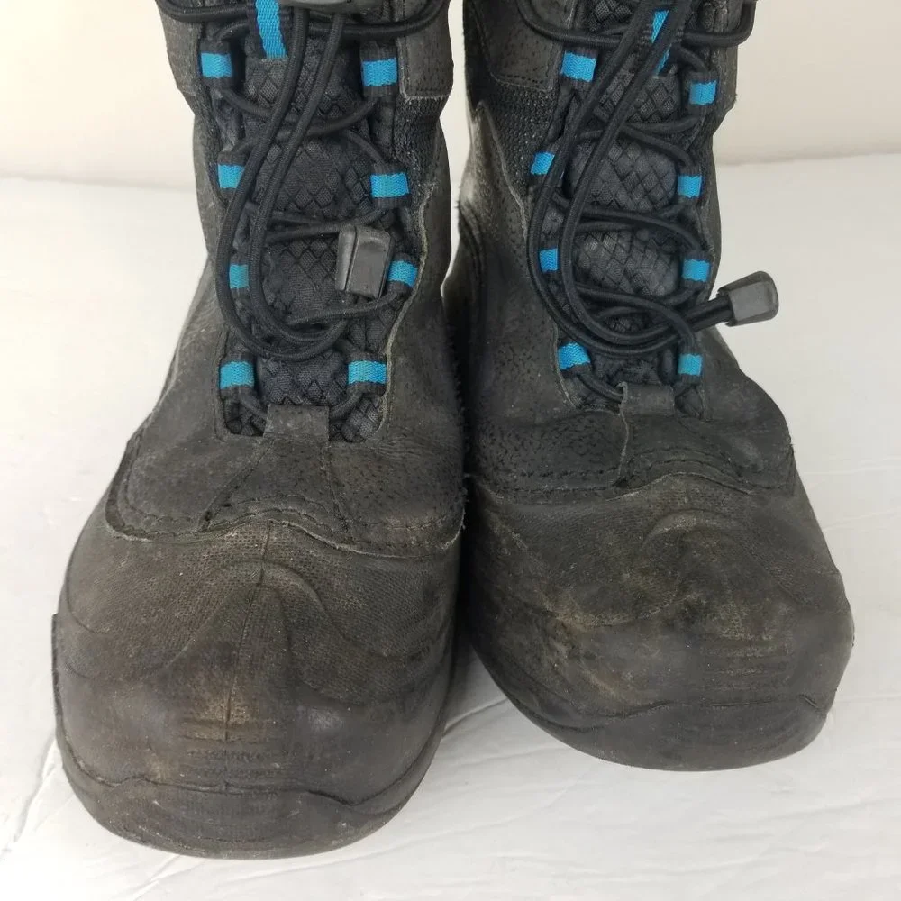 Columbia Boys Girls Sz‎ 5 Winter Snow Boots Insulated Waterproof Black Blue